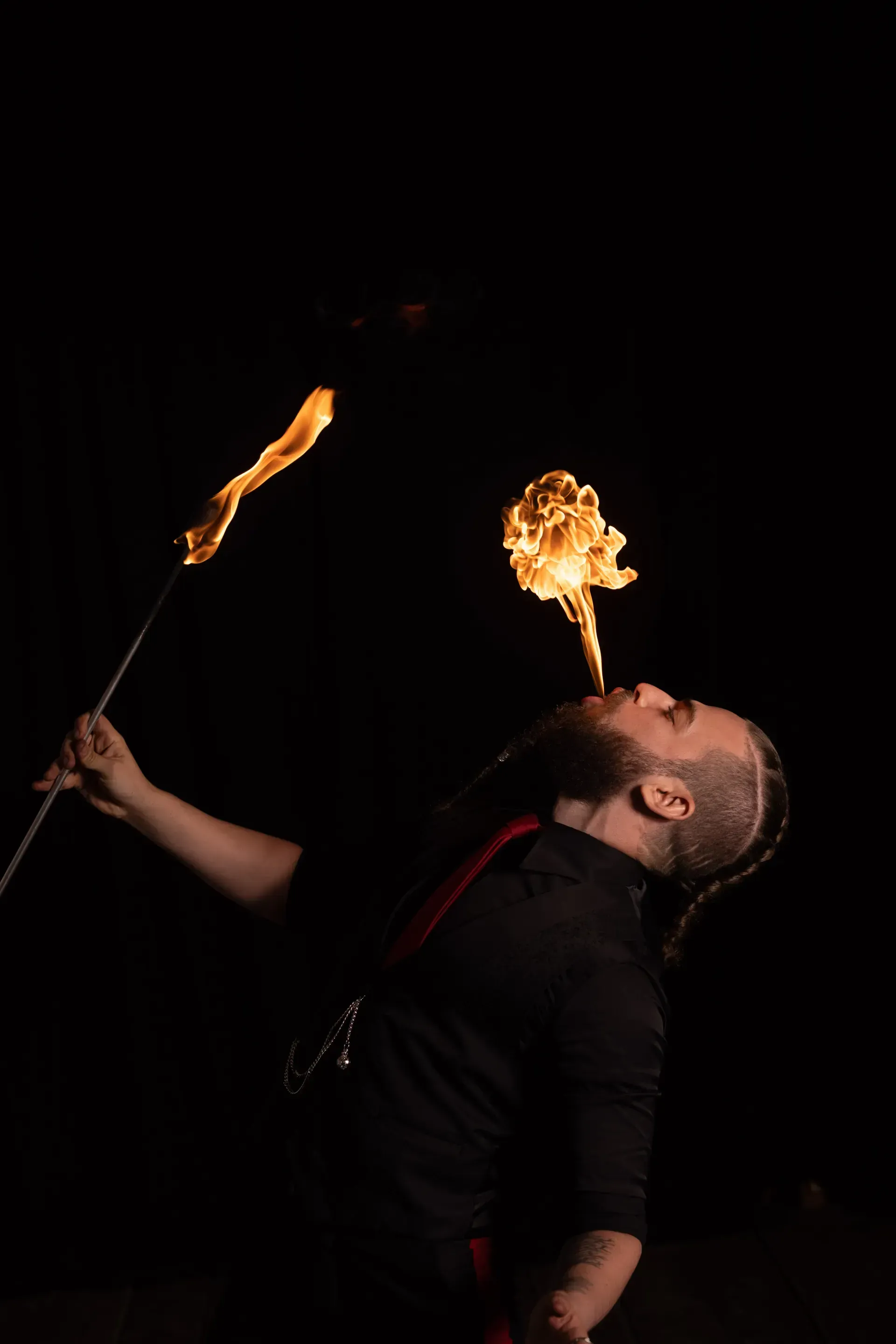 Lior Littman eating fire