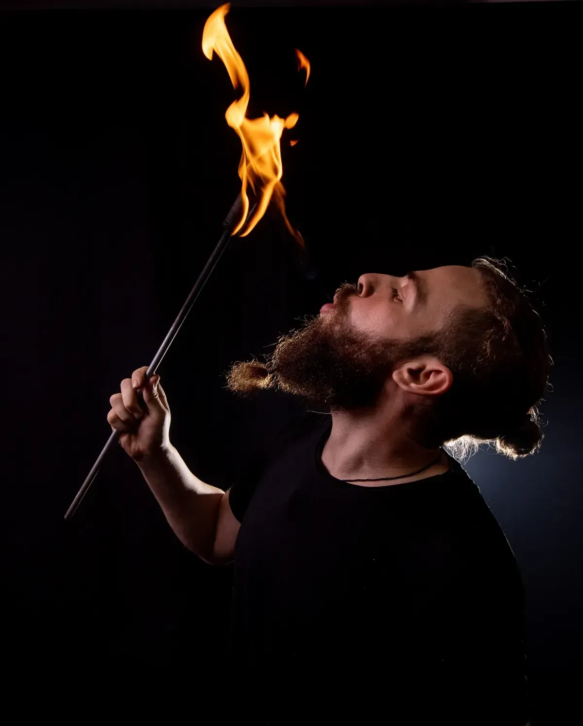 Lior Littman eating fire