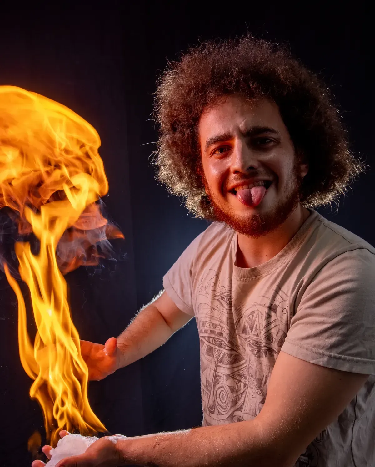 A TheLittman student performing with fire