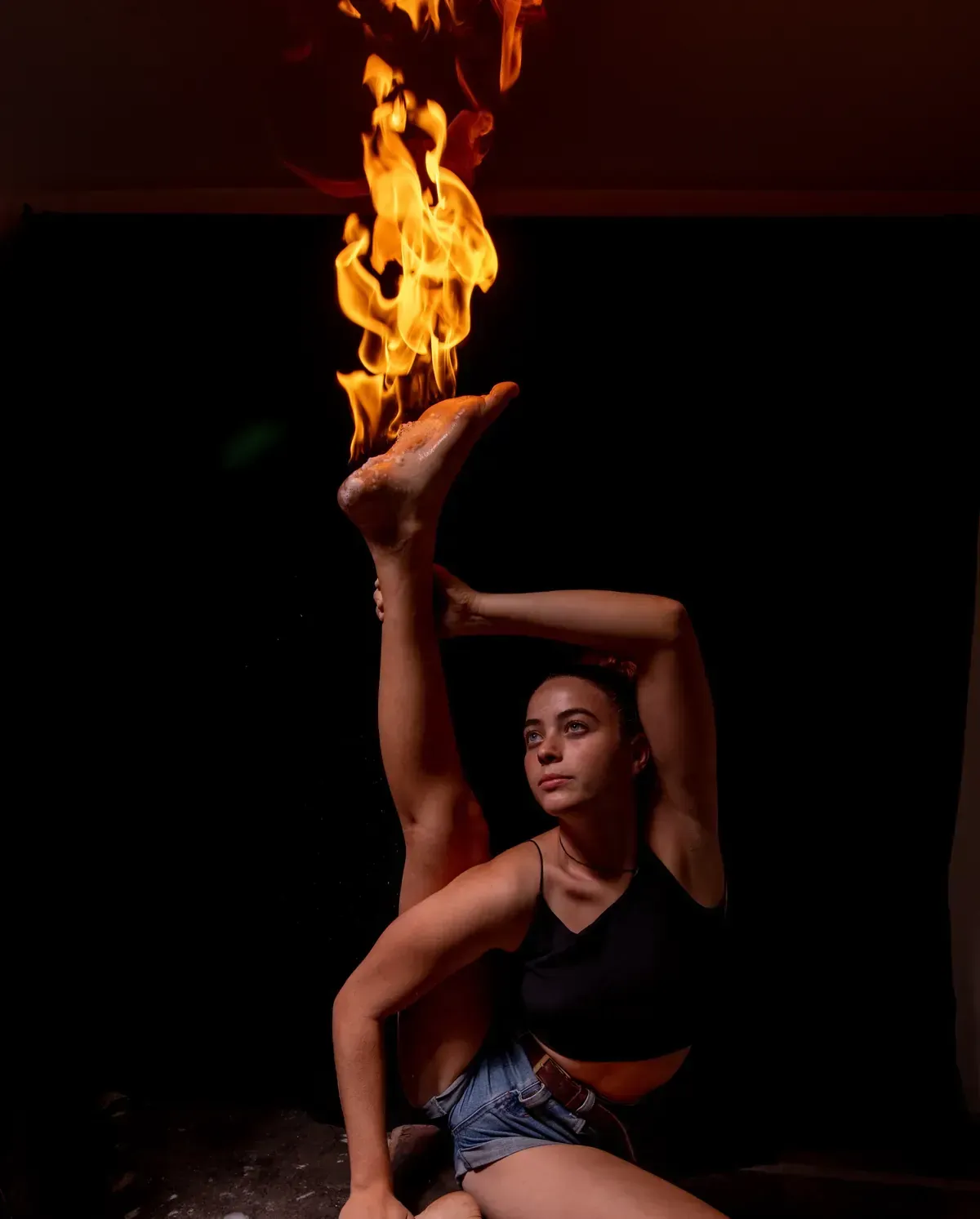 A TheLittman student performing with fire
