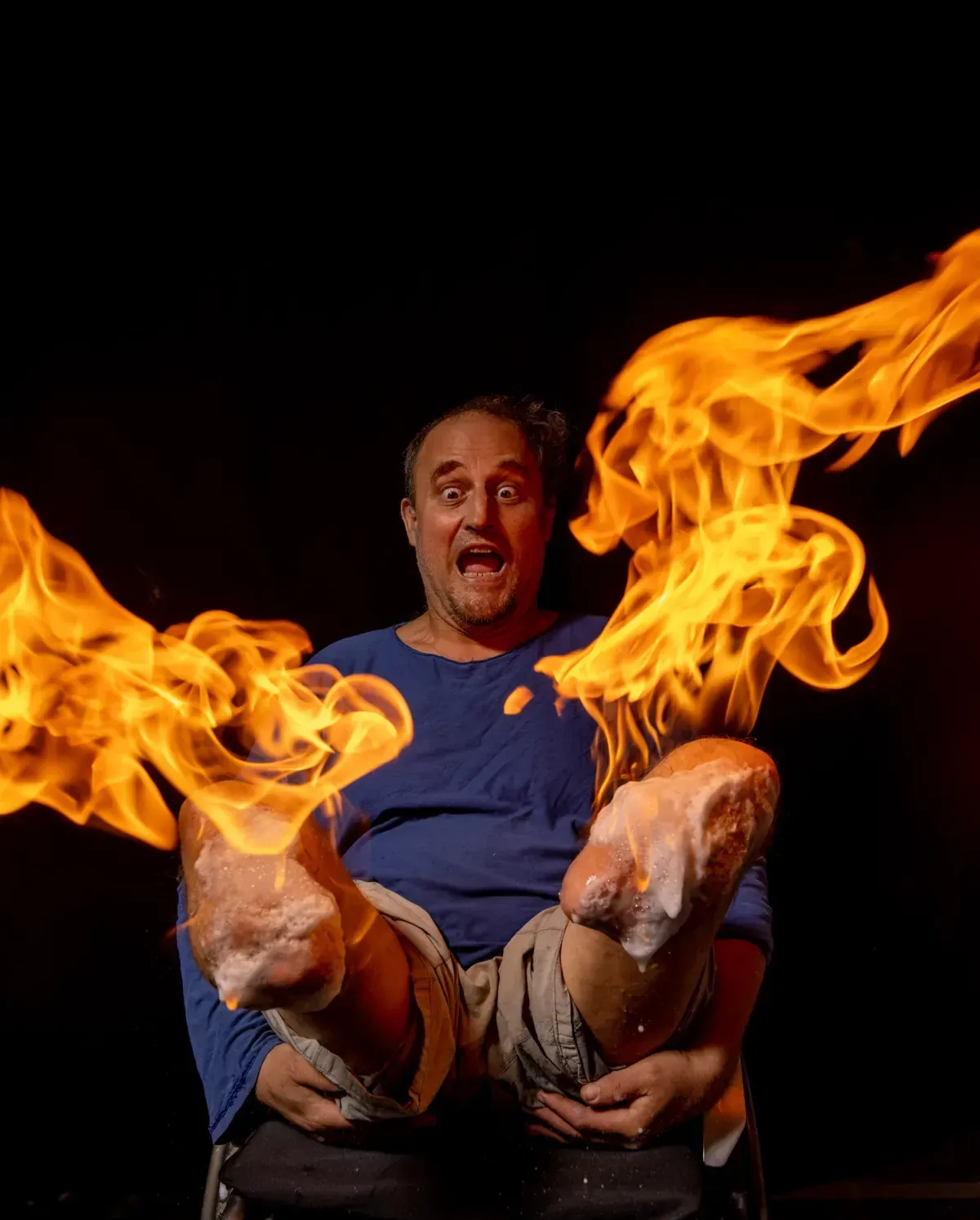 A TheLittman student performing with fire