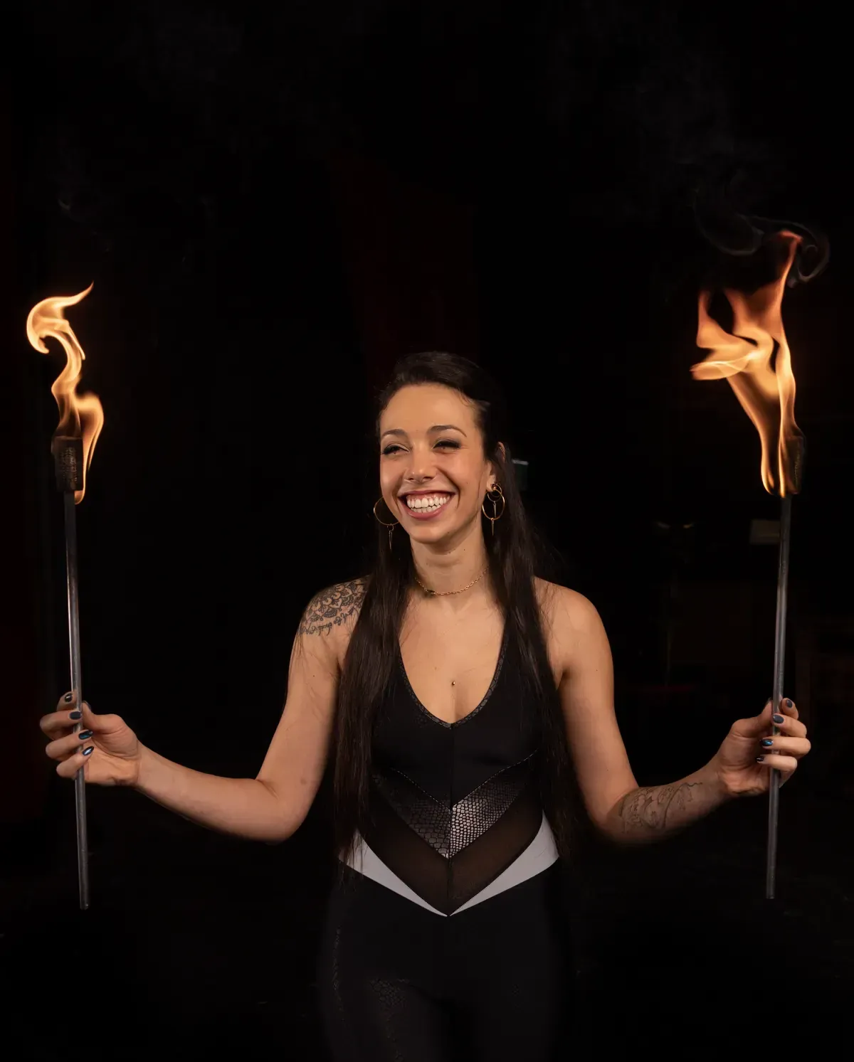 A TheLittman student performing with fire