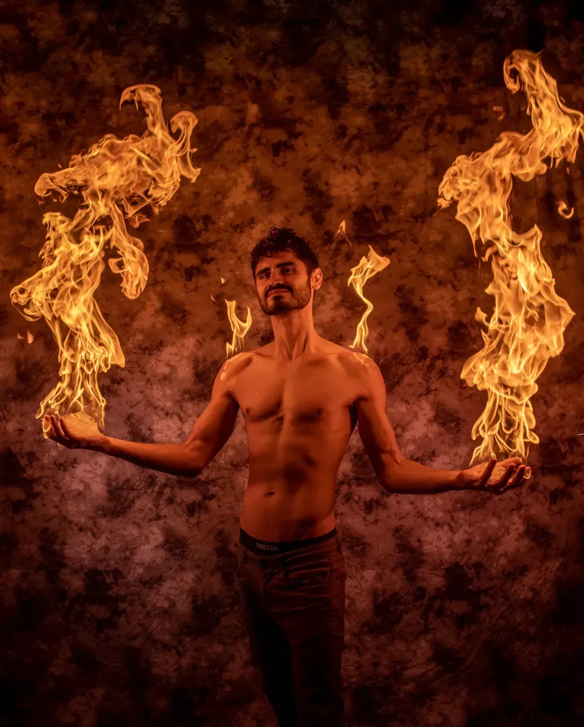 A TheLittman student performing with fire