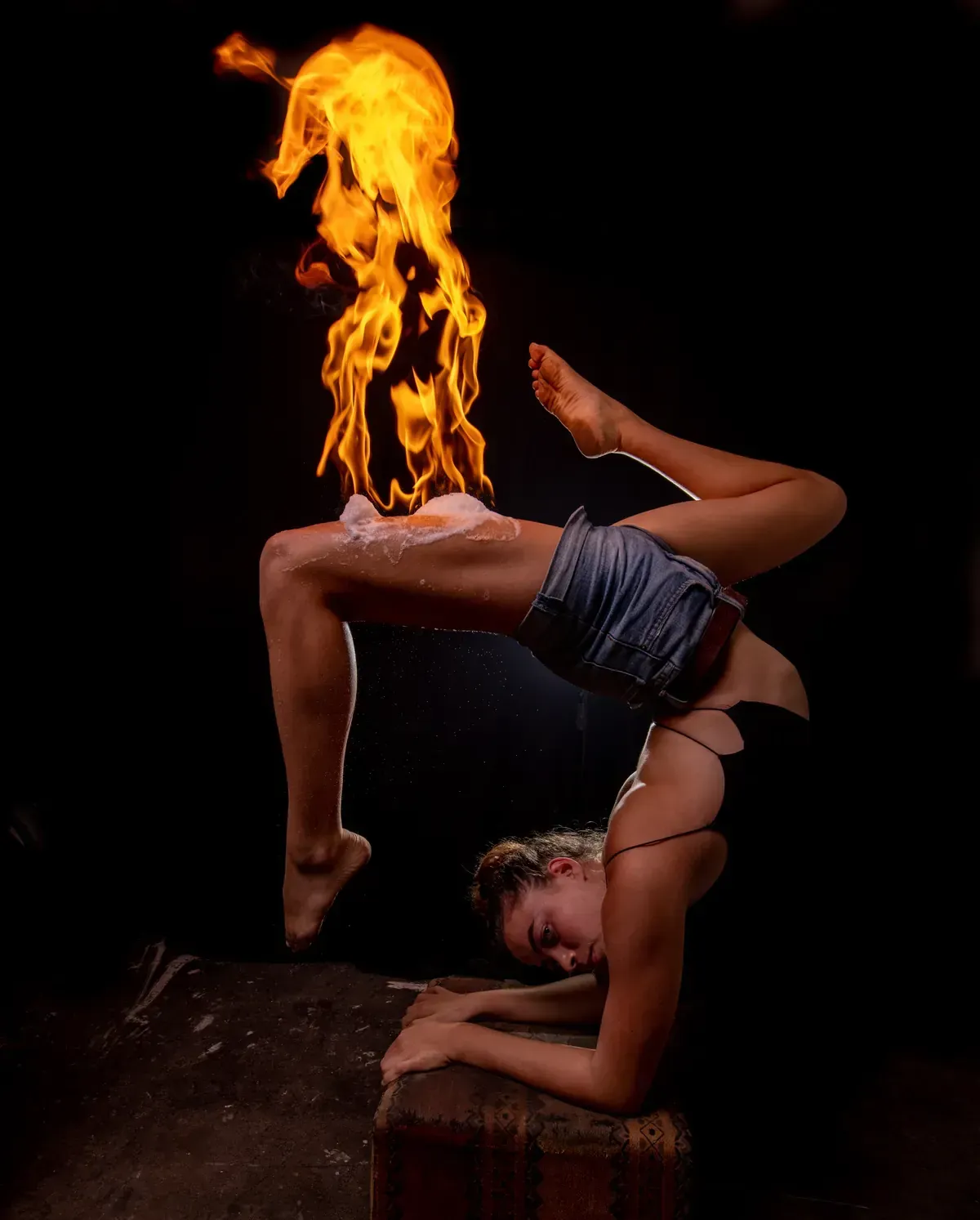 A TheLittman student performing with fire